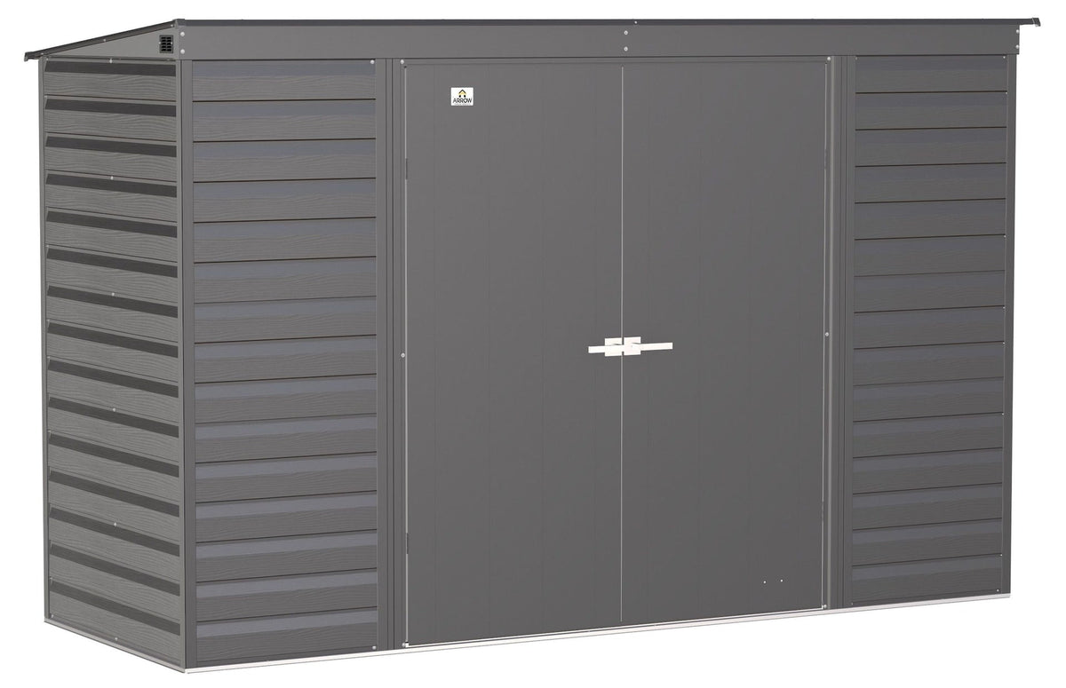Select Galvanized Steel Storage Shed, Charcoal, 10-ft x 4-ft L6X7 - product image 1
