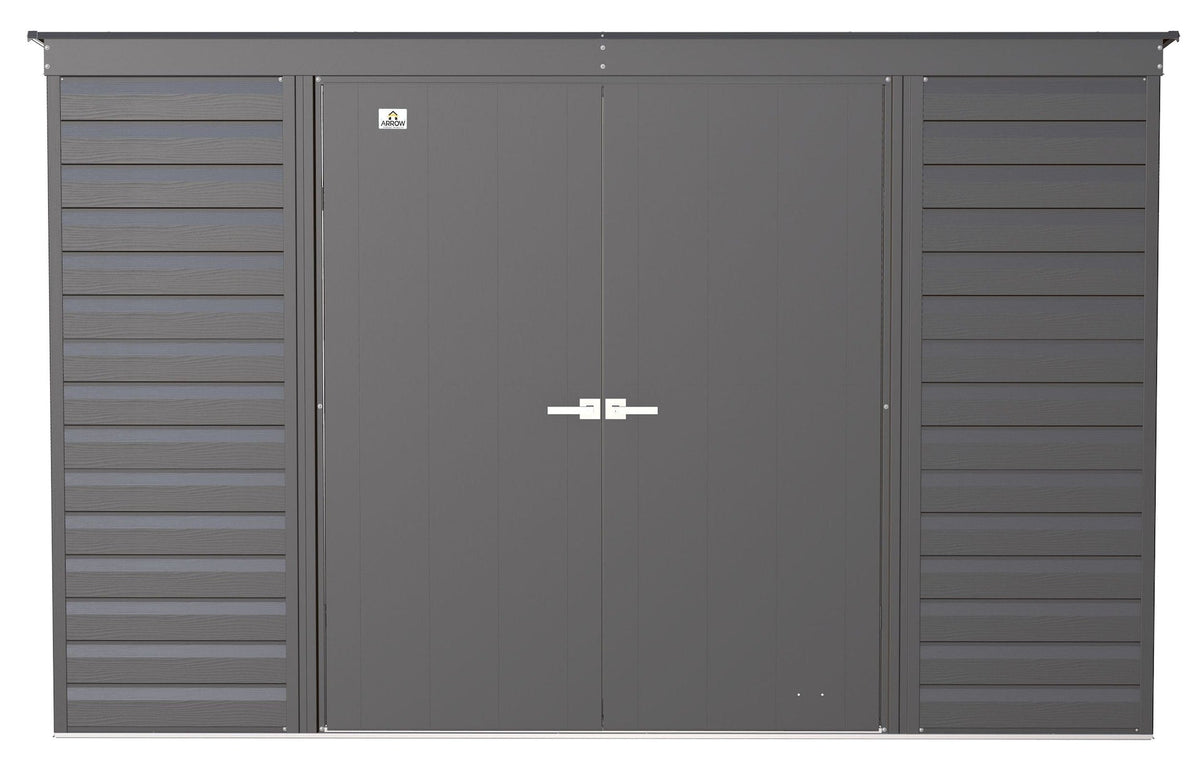 Select Galvanized Steel Storage Shed, Charcoal, 10-ft x 4-ft L6X7 - product image 3