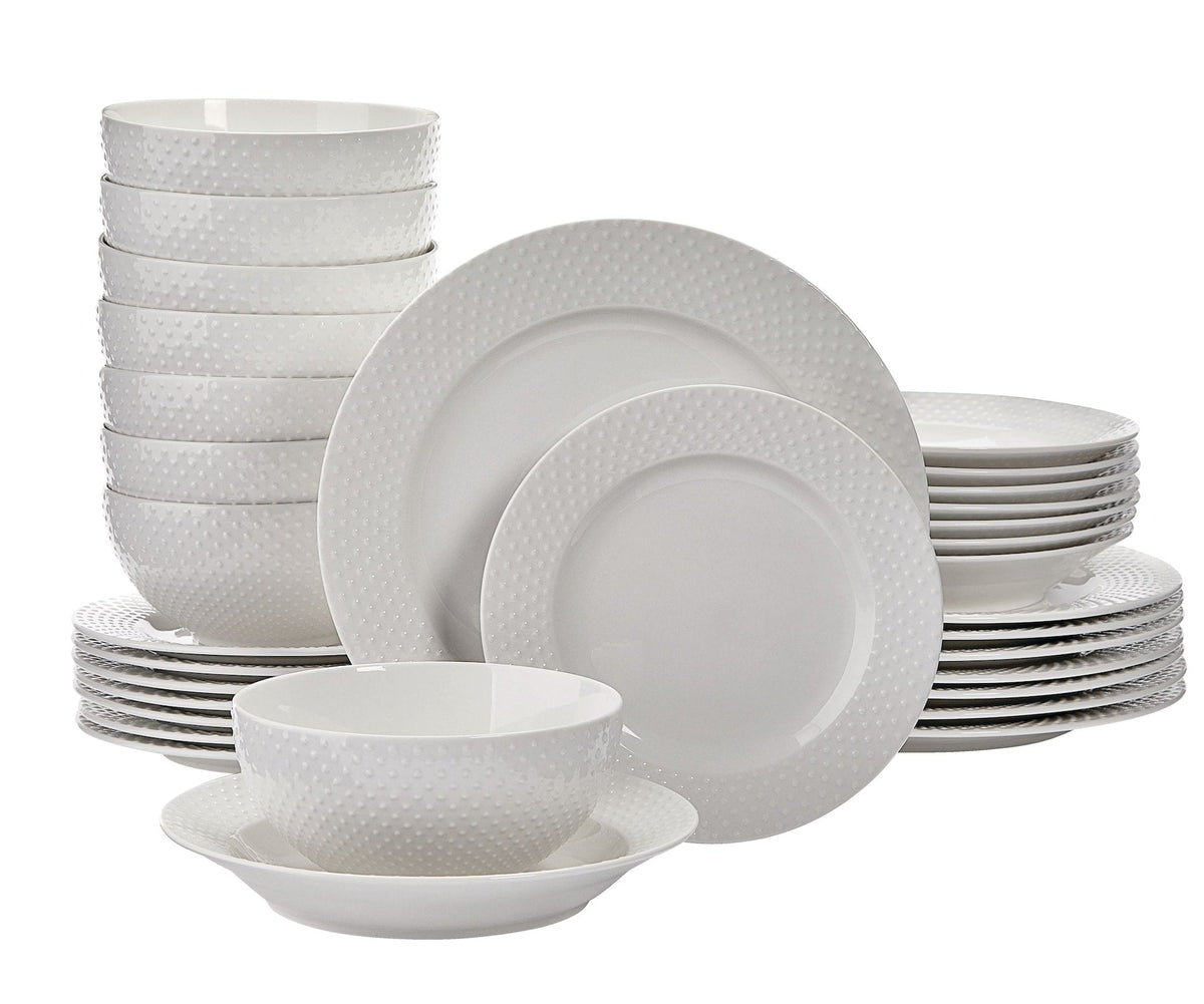 Westbrooke Stoneware Dotted Dinnerware Set, Serves 8, 32-pc, White P0L4 - product image 1