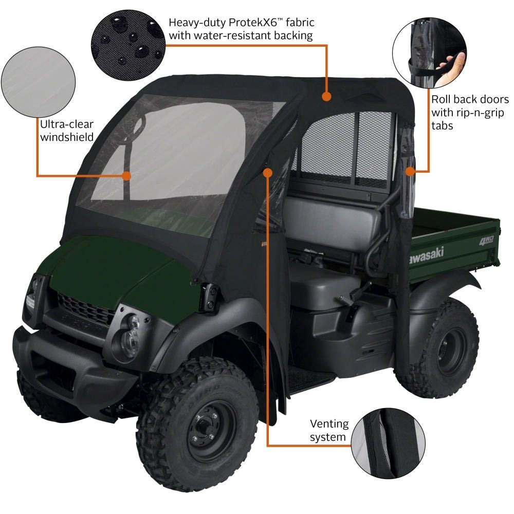 Classic Accessories QuadGear UTV Cab Enclosure, Fits Kawasaki Mule 600 & 610, Black S7T6 - product image 4