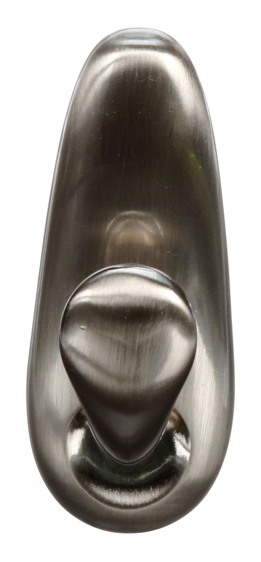 Medium Decorative Metal Hook with Adhesive Strips, Brushed Nickel, 3-lbs, 1 Strip per Pack C7I7 - product image 1