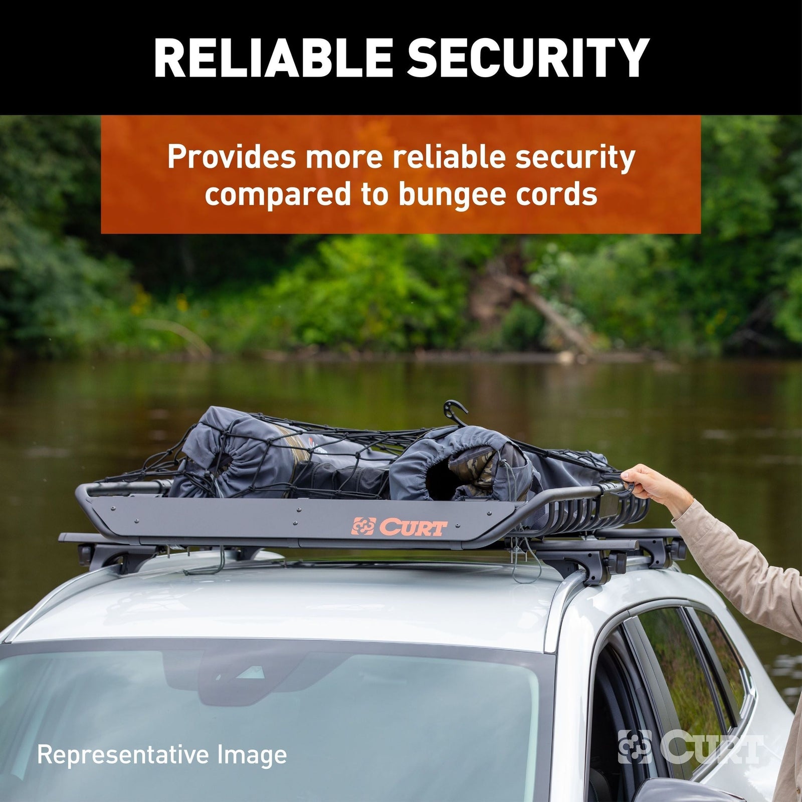 18219 Elastic Cargo Net with Hooks for Extended Roof Basket, 64 x 36-in I8Z3 - product image 2