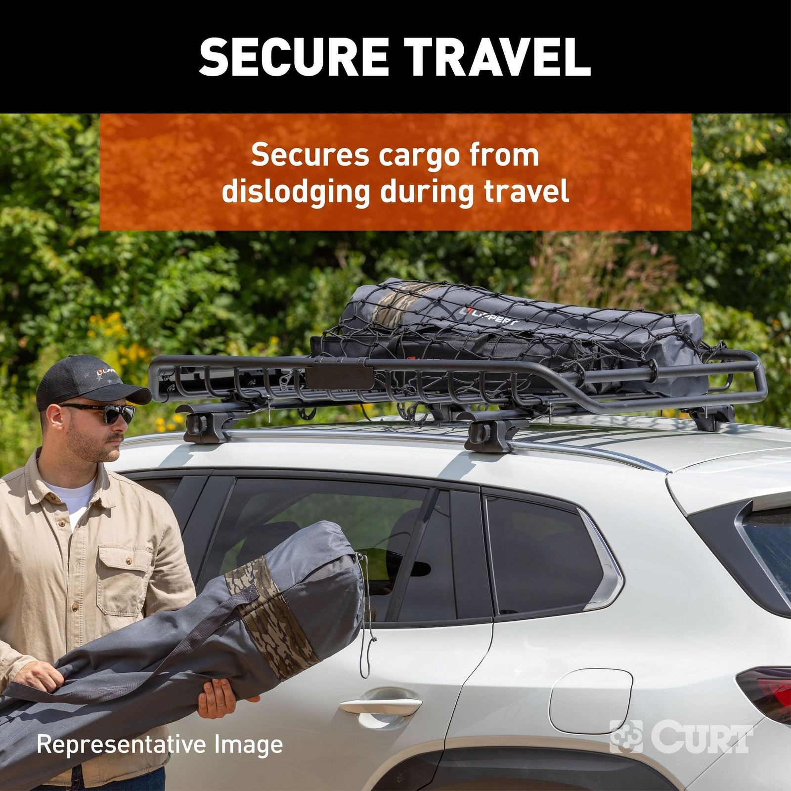 18219 Elastic Cargo Net with Hooks for Extended Roof Basket, 64 x 36-in I8Z3 - product image 3