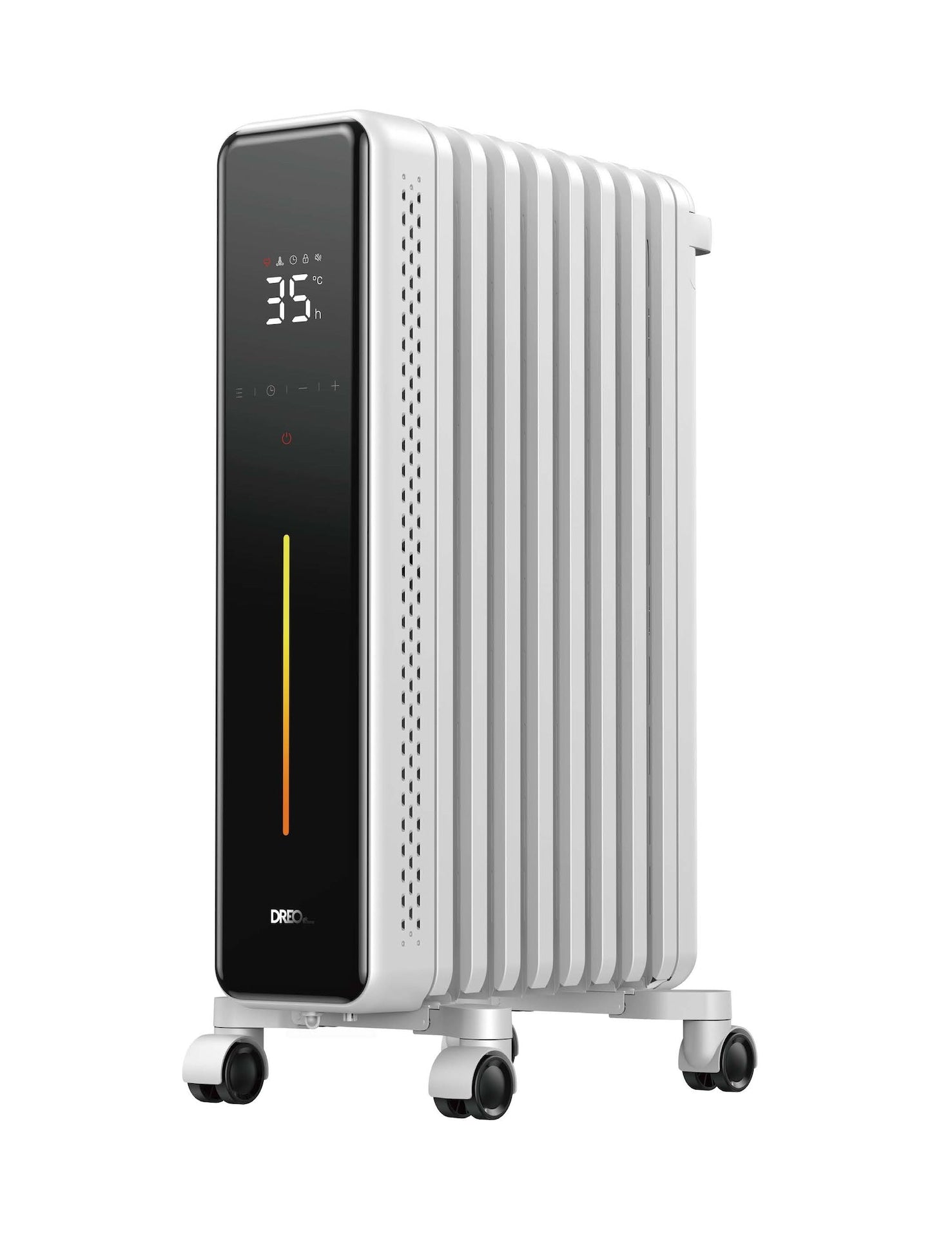 Home 1500W Digital Electric Oil-Filled Radiator Heater with Thermostat, White Q6I1 - product image 1