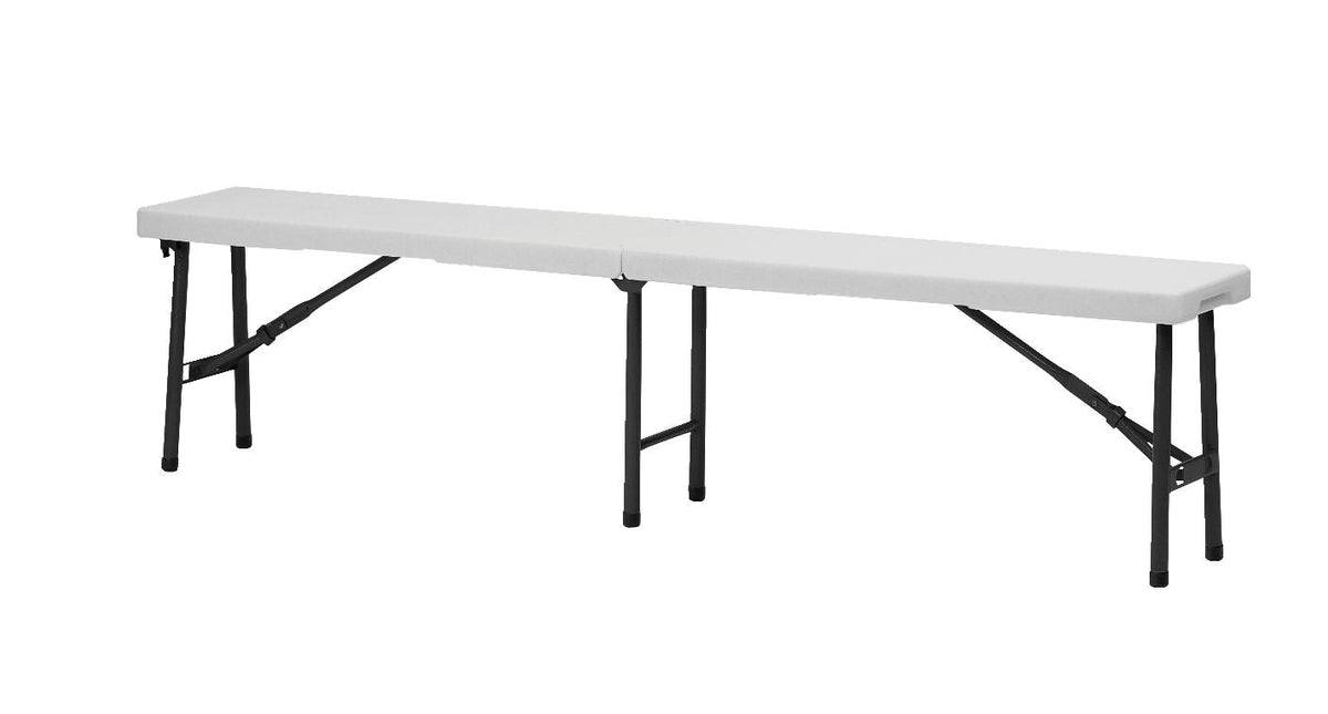 6-ft Portable Indoor/Outdoor Plastic & Metal Centre Folding Bench, White T2Q9 - product image 1