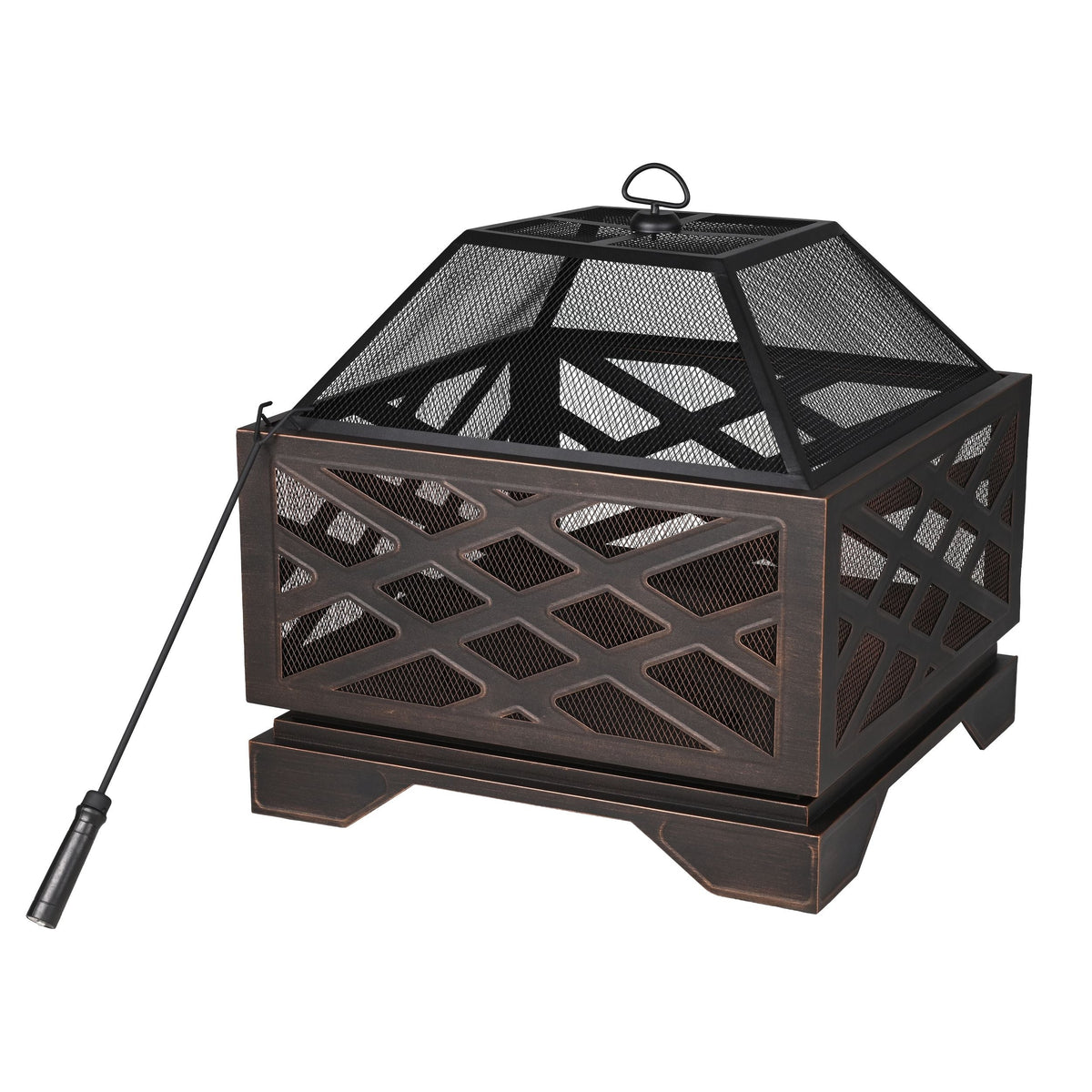 Square Heavy Duty Patio Fire Bowl/Fire Pit Cover, 31 x 31 x 24-in E0P4 - product image 1