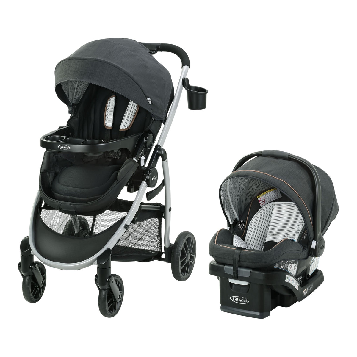 Modes Pramette Travel System with SnugRide SnugLock 35 Lite DLX Infant Car Seat, Black I6F2 - product image 1
