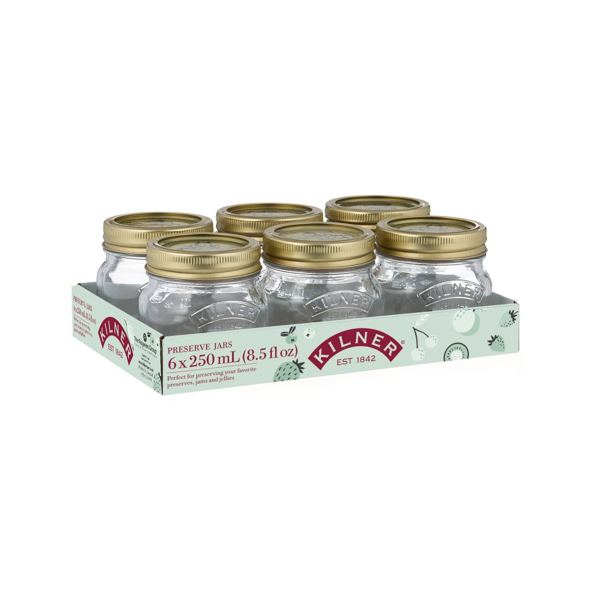 Regular Mouth Glass Mason Jars with Sealing Lids, 250 mL, 6 Count I9U9 - product image 1