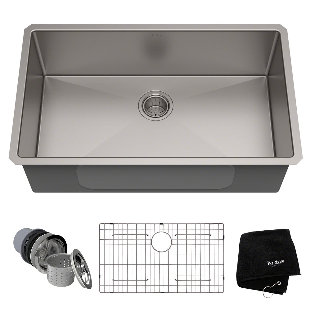 Standard PRO Undermount Stainless Steel Single Bowl Kitchen Sink, 32x19x10-in Q0O8 - product image 1