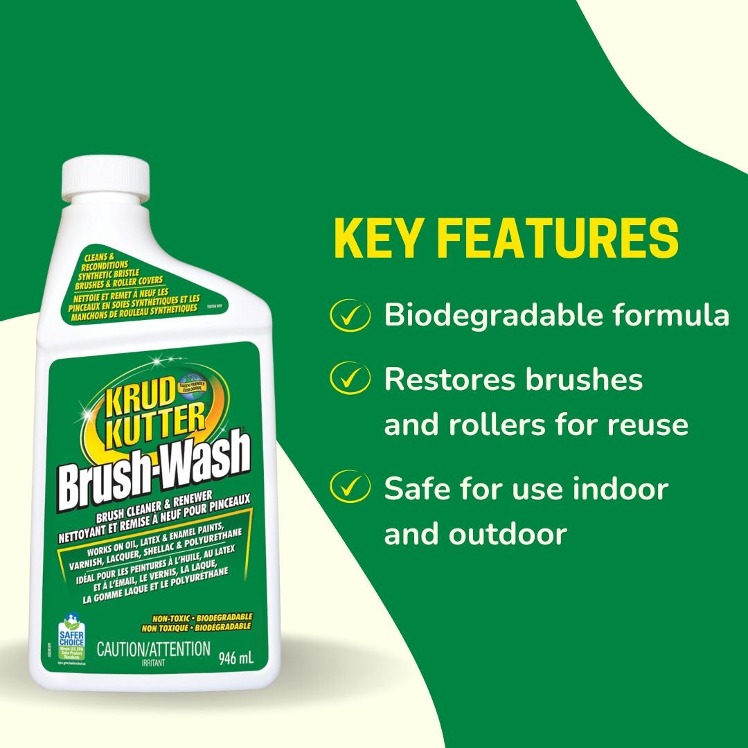 Brush-Wash Cleaner & Renewer For Oil, Latex & Enamel Paint, Non-Toxic, 946-mL A2U9 - product image 7