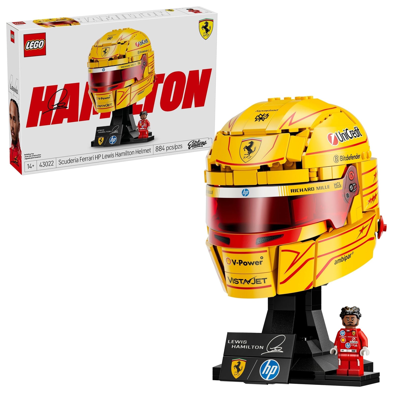 Editions Scuderia Ferrari HP Lewis Hamilton Helmet - 43022, 884-pcs, Ages 14+ T6E4 - product image 1