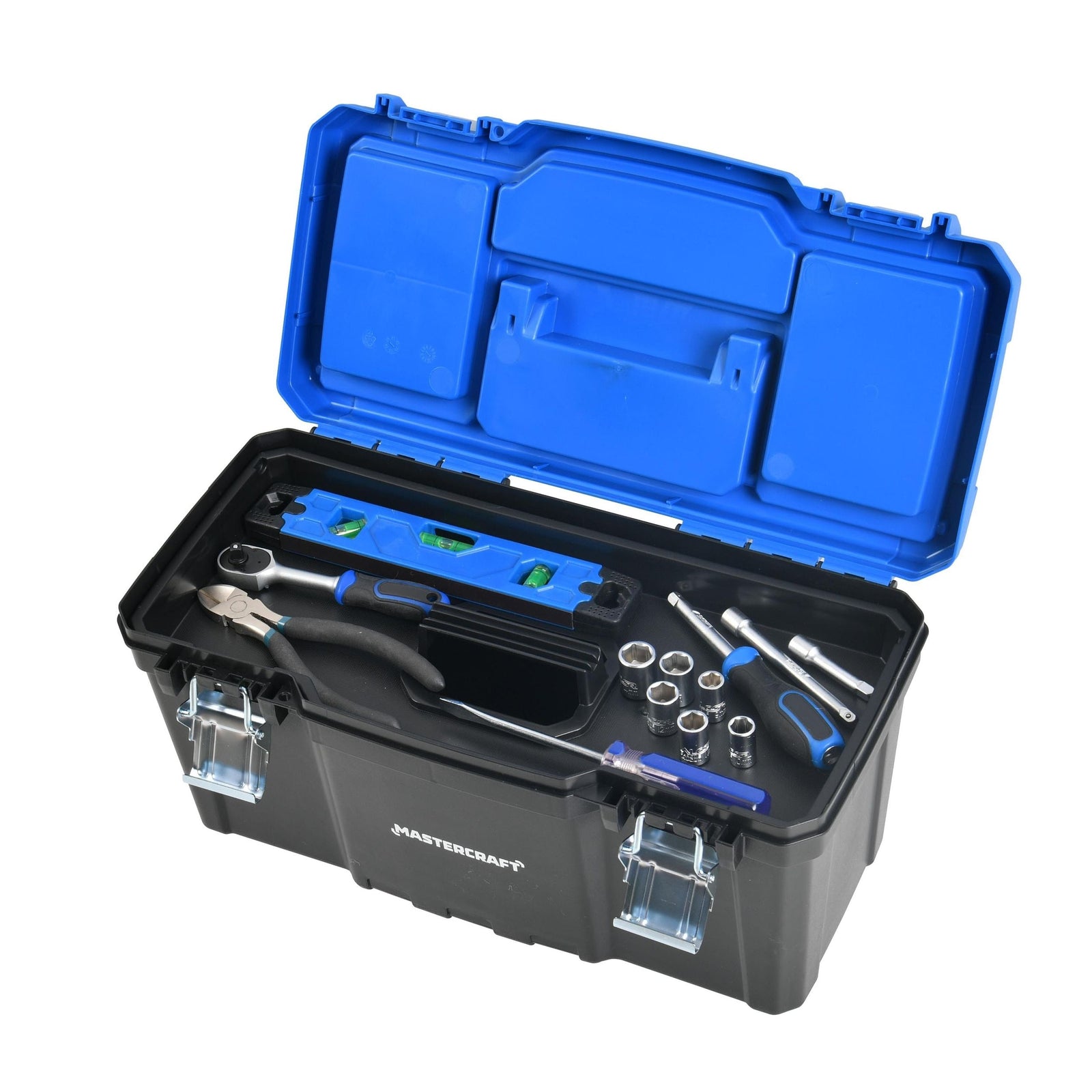 Portable Plastic Tool Box with Removable Tray & Tray Top, Blue, 19-in, Jumbo Hex Key Set/Allen Wrench Set, Metric, High... B5S2 - product image 6