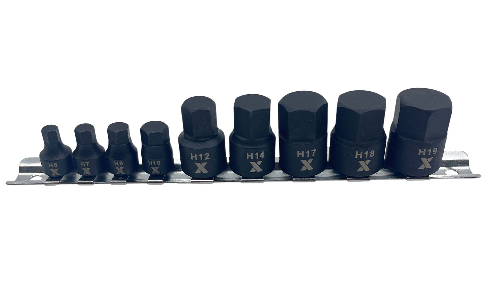 9 Piece Impact Stubby Bit Socket Rail Hex Metric L3H7 - product image 3