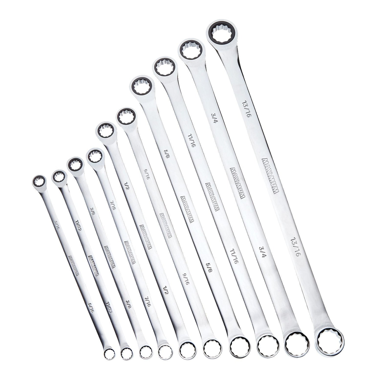 Extra-Long Double Box-End Ratcheting Wrench Set, SAE, 10-pk L6W6 - product image 1