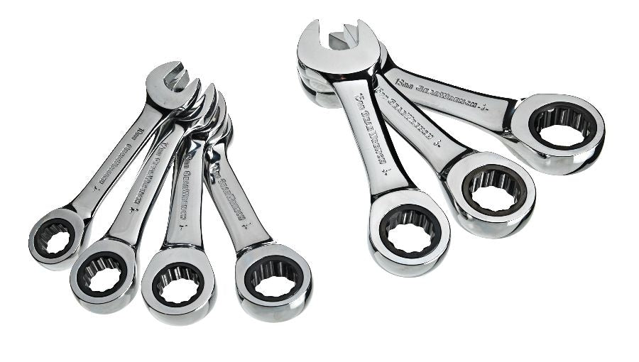 Stubby Ratcheting Wrench Set, Metric, Nickel-Chrome Plating, 7-pc Z5R0 - product image 1