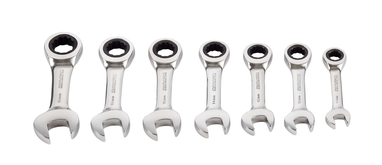 Stubby Ratcheting Wrench Set, Metric, Nickel-Chrome Plating, 7-pc Z5R0 - product image 2
