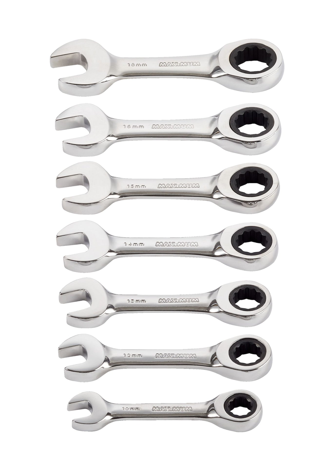 Stubby Ratcheting Wrench Set, Metric, Nickel-Chrome Plating, 7-pc Z5R0 - product image 5