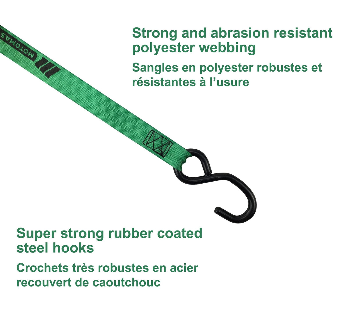 1,500-lb Rocker Ratchet Tie Down, 1-in x 15-ft, 2-pk N2W9 - product image 3