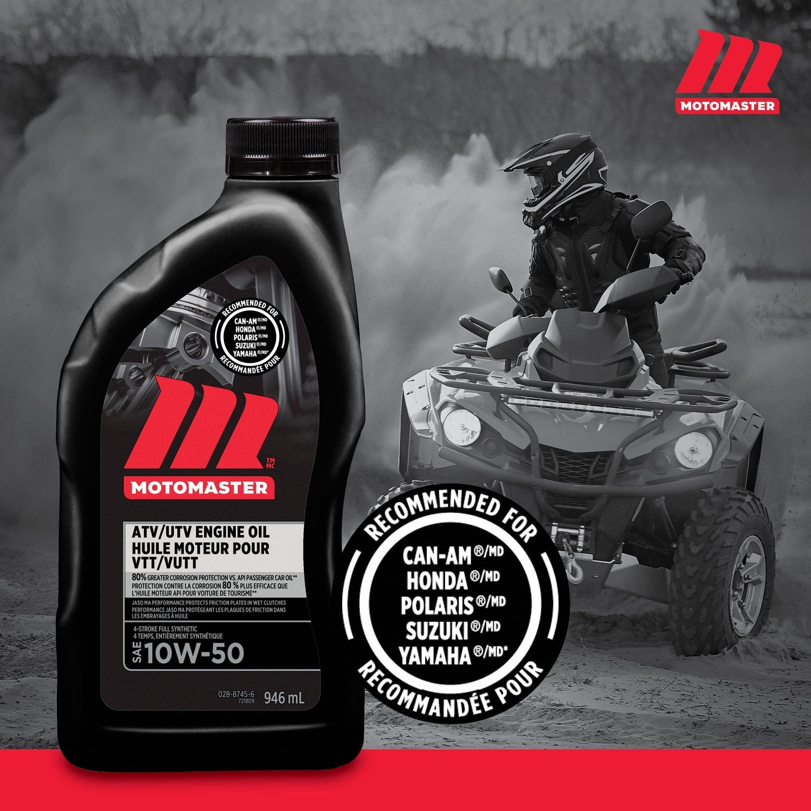 4-Stroke Synthetic ATV/UTV Engine Oil 10W50, 946-mL A9D2 - product image 4