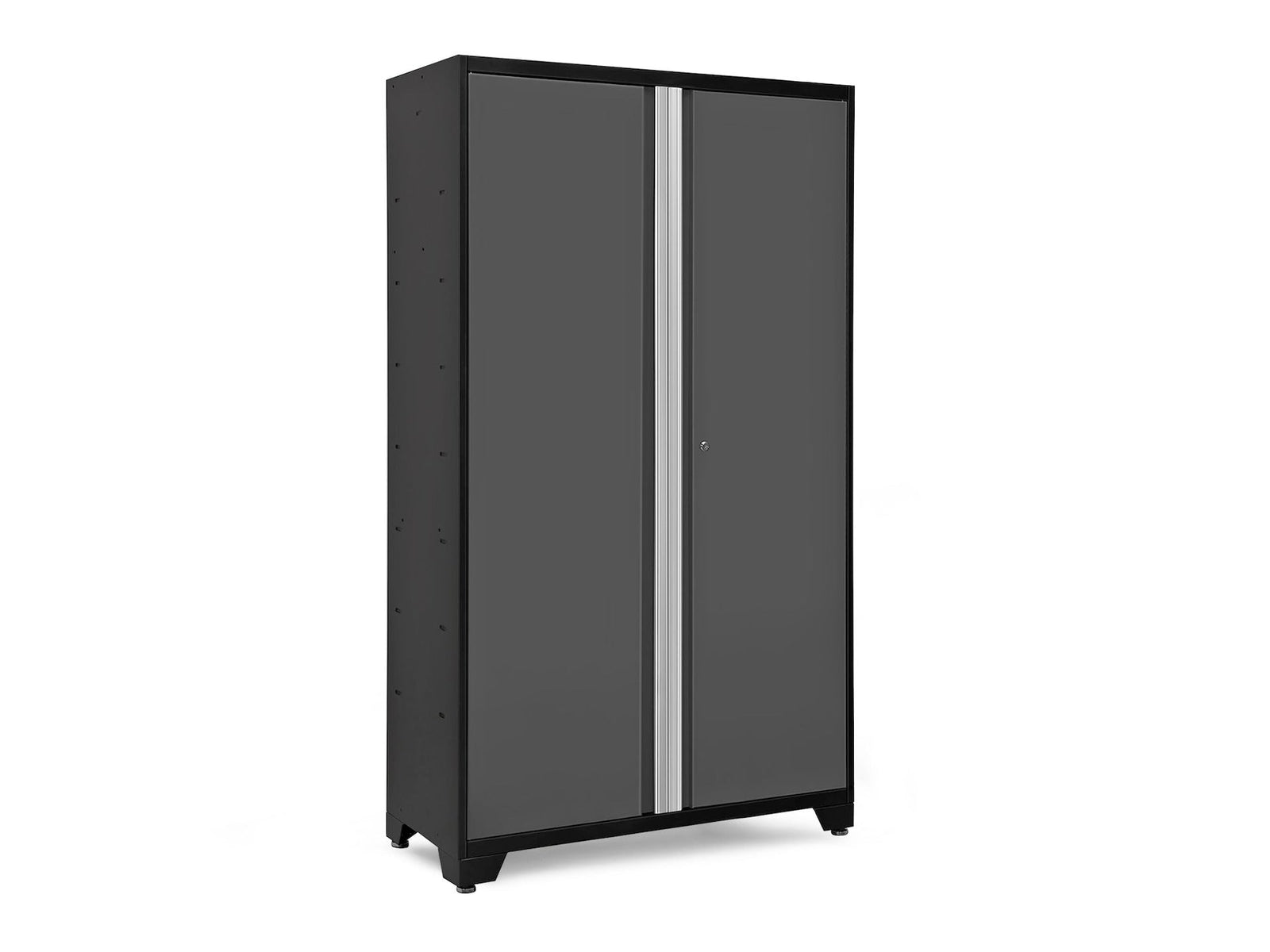 Bold Series Lockable 24-Gauge Steel RTA Storage Locker with 3 Shelves, Grey/Black, 48-in U3C7 - product image 1