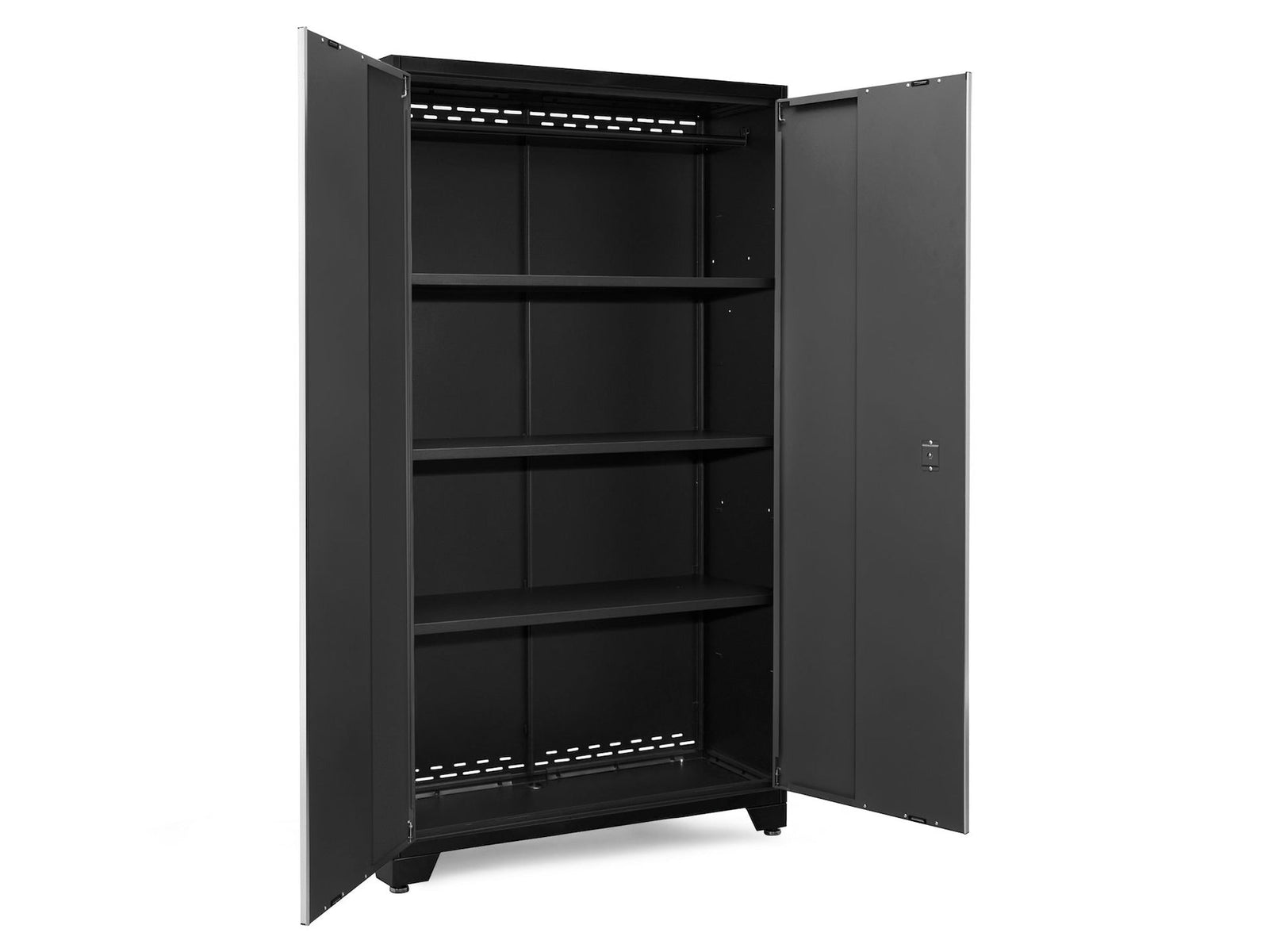 Bold Series Lockable 24-Gauge Steel RTA Storage Locker with 3 Shelves, Grey/Black, 48-in U3C7 - product image 3