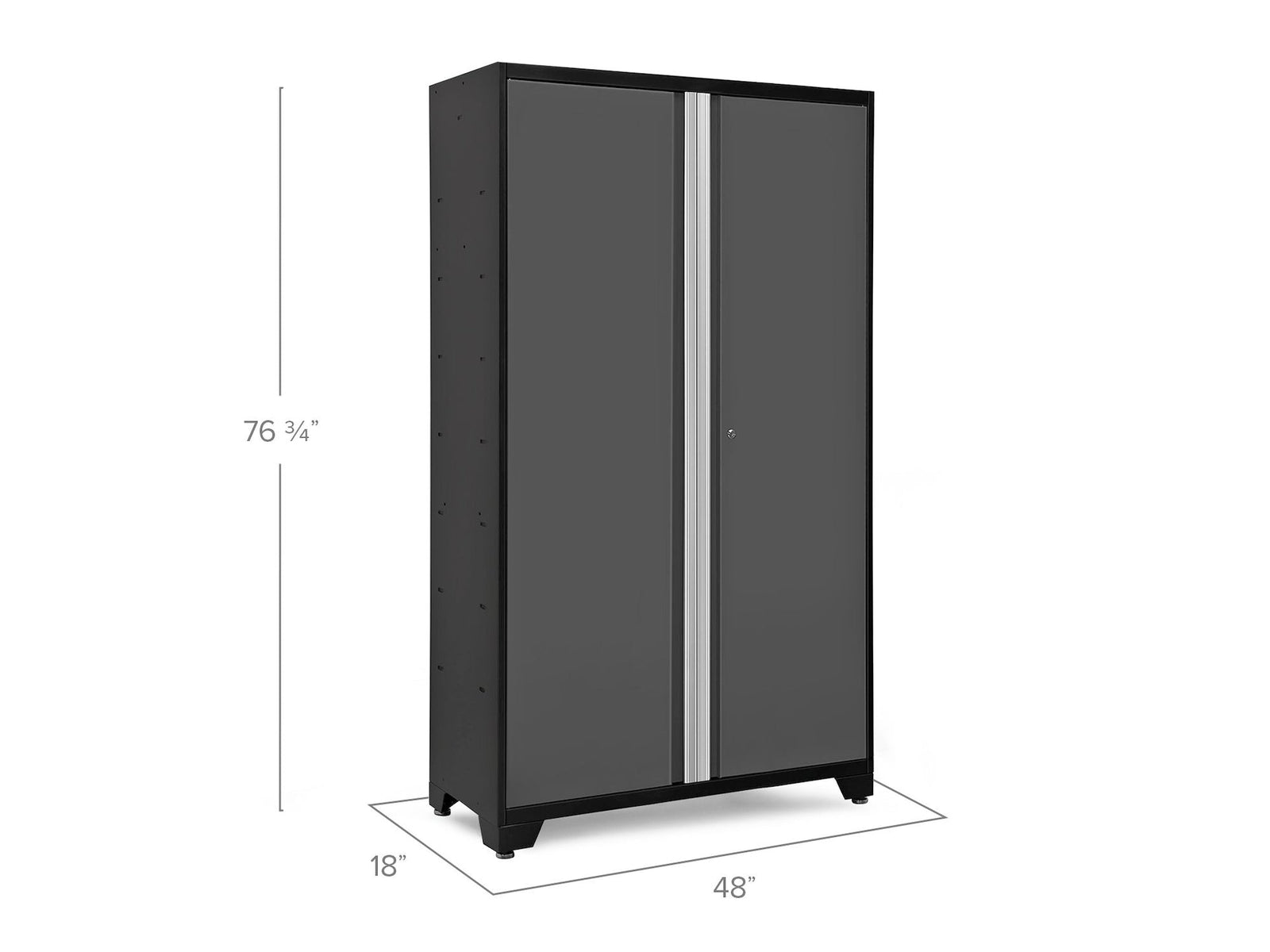 Bold Series Lockable 24-Gauge Steel RTA Storage Locker with 3 Shelves, Grey/Black, 48-in U3C7 - product image 4
