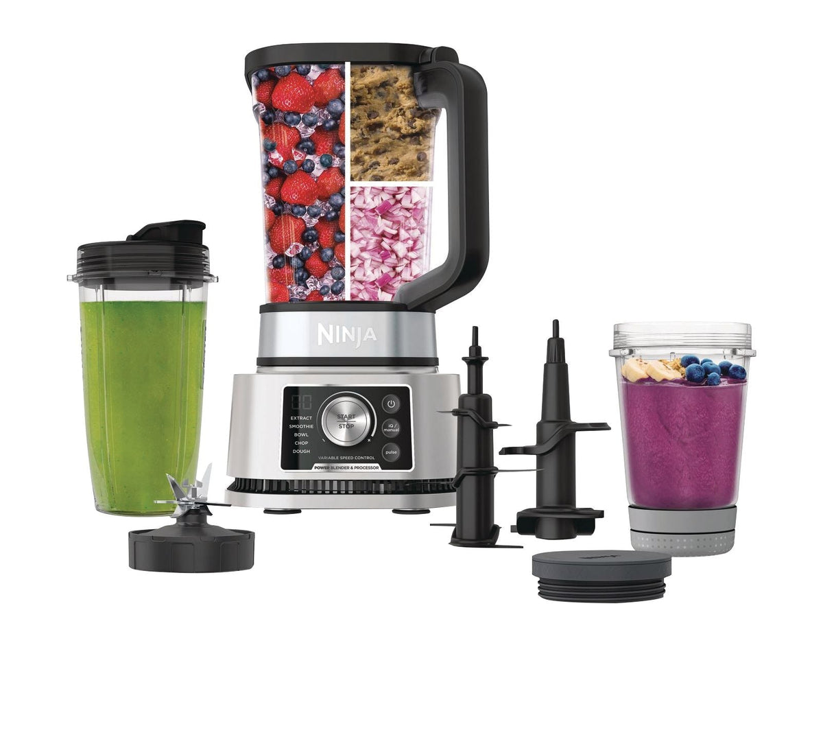 Foodi Power Blender & Processor System with Smoothie Bowl Maker & Nutrient Extractor, Silver, 1400W X2A4 - product image 1