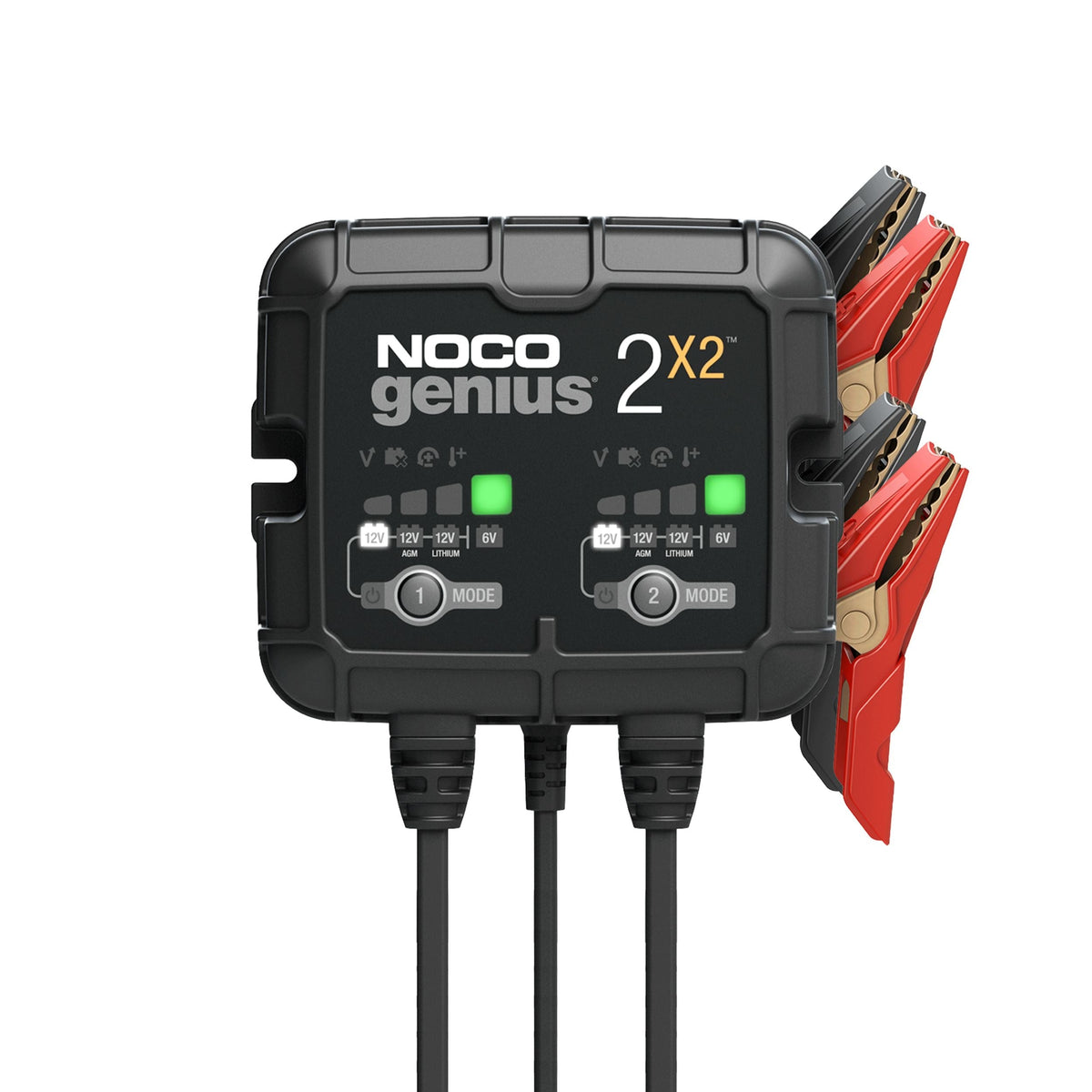 GENIUS2X2 Smart Battery Charger/Maintainer/Desulfator, 2-Bank, 4-Amp, 6V/12V I3F4 - product image 1