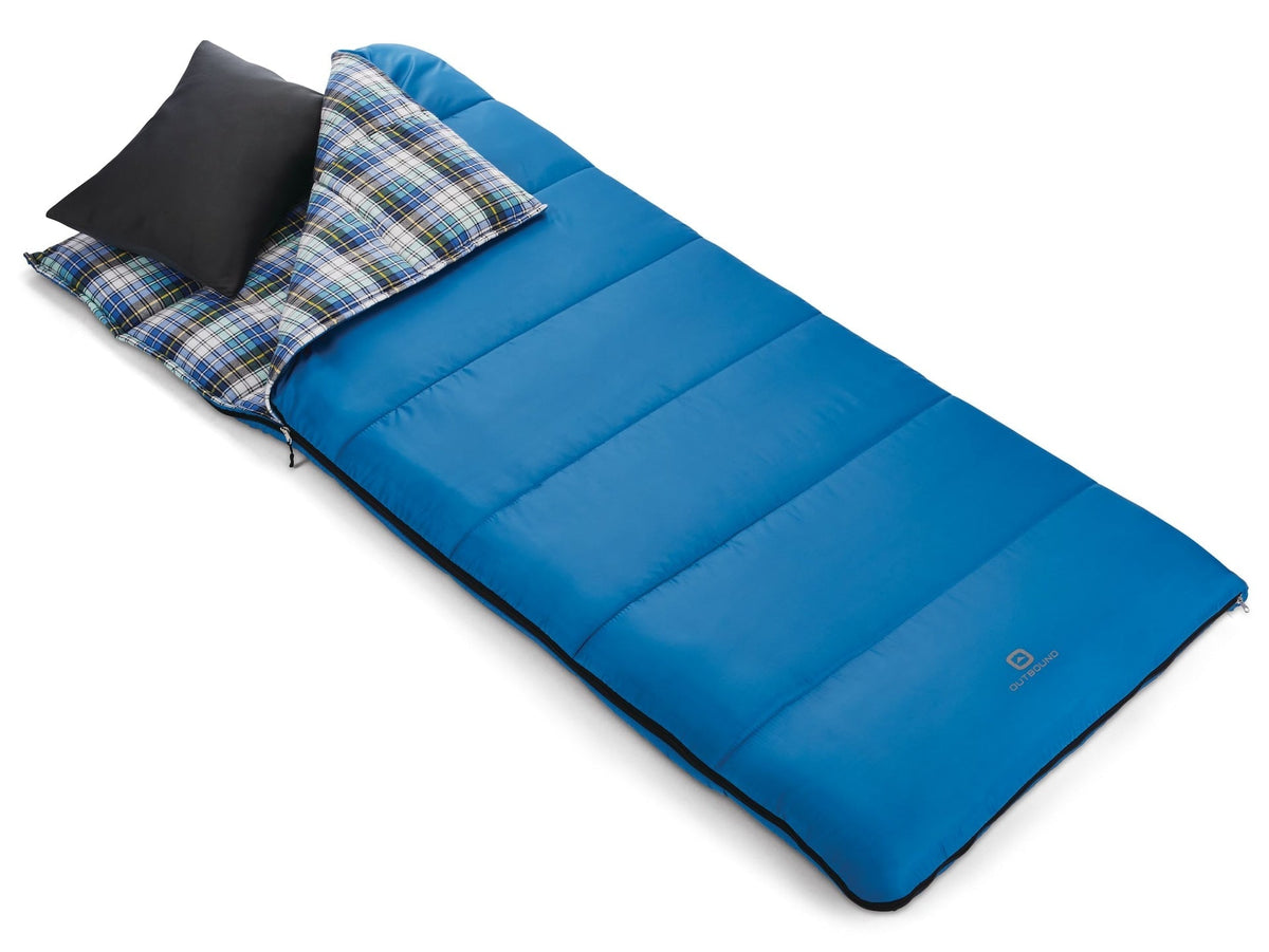 Comfort 5°C Insulated Cotton Lined Mild Weather Sleeping Bag with Compression Sack, Blue S0A3 - product image 2