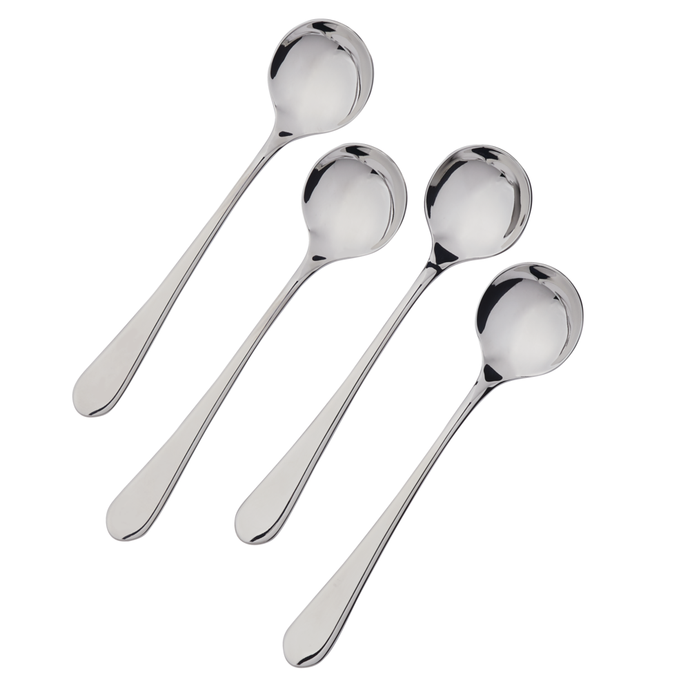 Stainless Steel Soup Spoons, 4-pc Q5T7 - product image 1