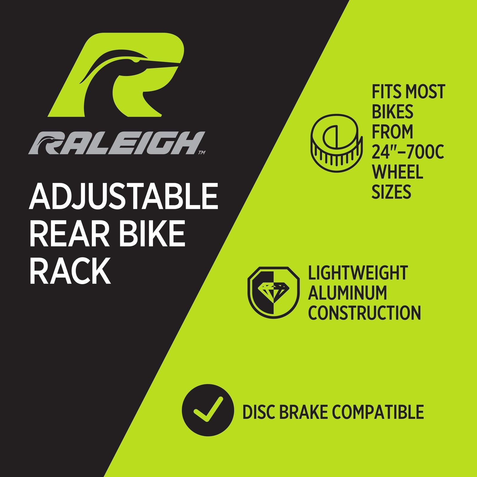 Adjustable Rear Bike Rack, Lightweight, Aluminum, Black Z3D5 - product image 6