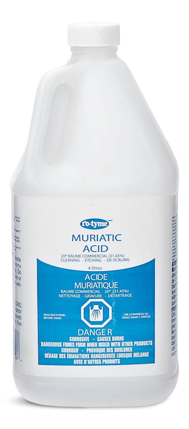 Muriatic Acid For Cleaning & Etching Concrete & Descaling Tile/Porcelain, 4-L W5K9 - product image 1