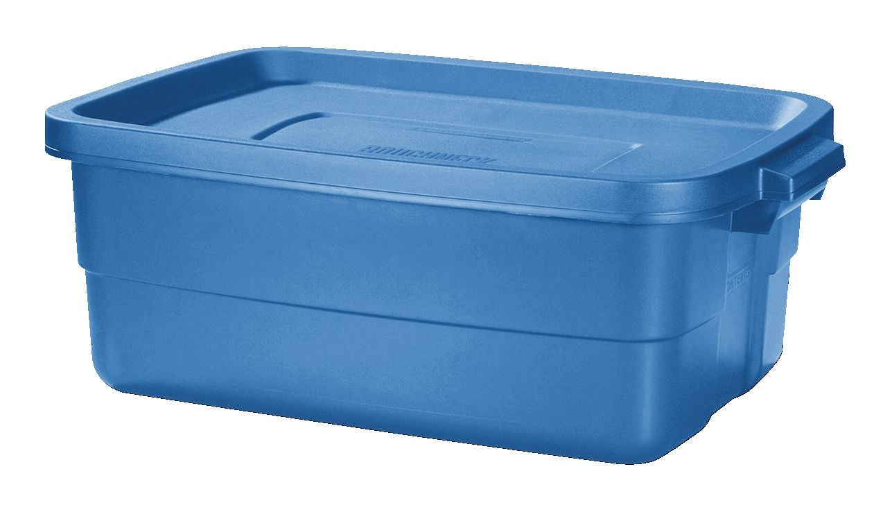 Roughneck Stackable Storage Box with Lid, 38-L, Blue G6U7 - product image 1