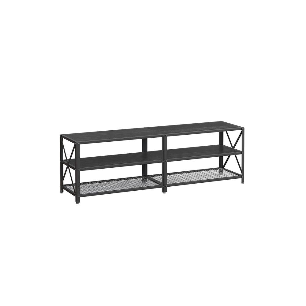 Home 70-in 3-Tier Industrial Black TV Stand B5I4 - product image 1