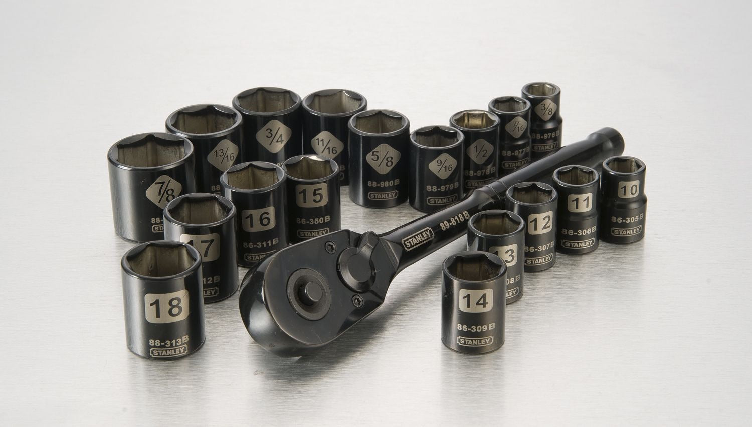 Professional Grade Black Chrome Socket Set, 19-pc, SAE/Metric Z5C7 - product image 7
