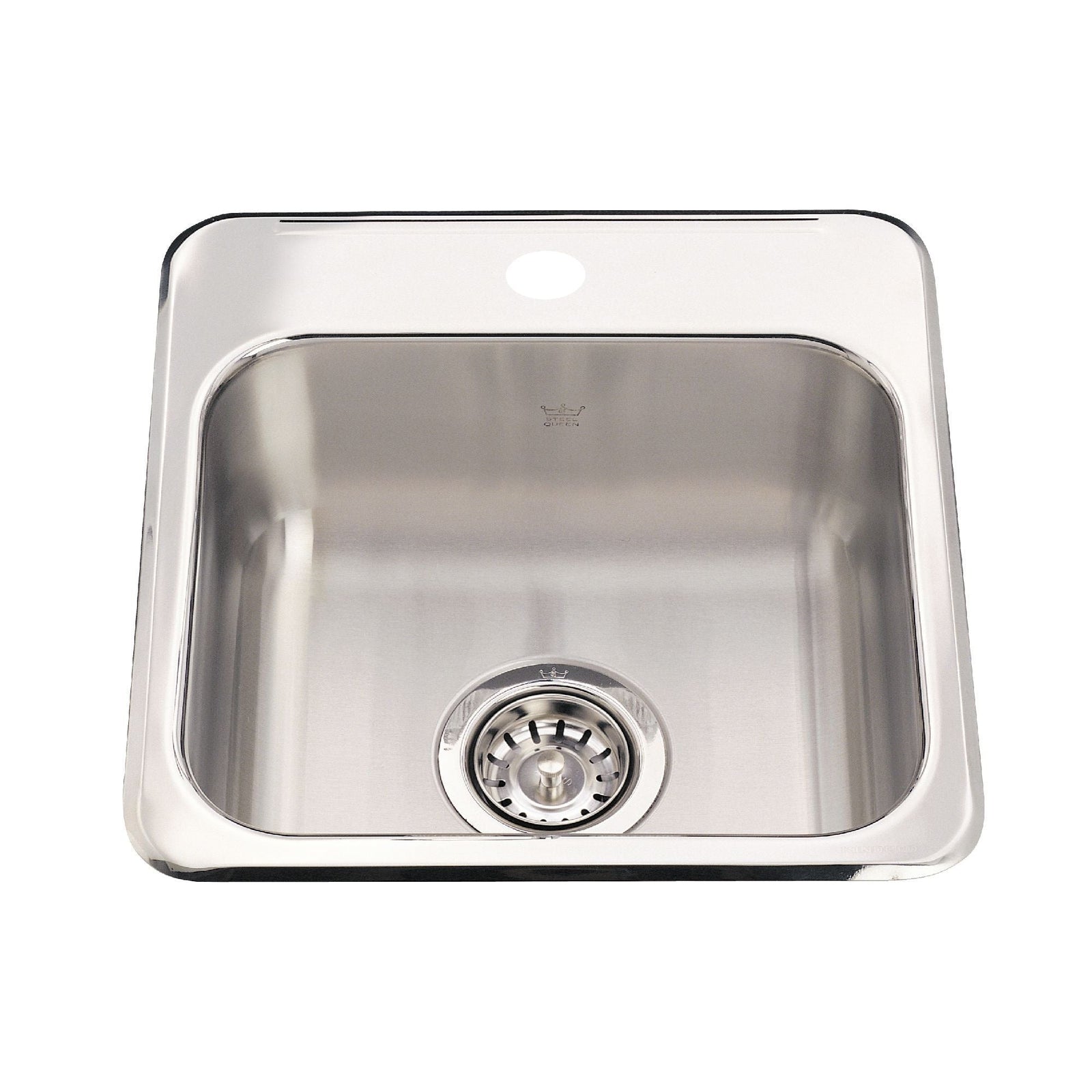 Steel Queen Drop-In 1-Hole Stainless Steel Sink, 15x15-in I7O8 - product image 1