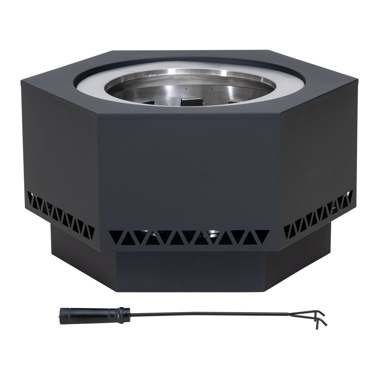 Lawrence Hexagonal Low Smoke Firepit, 28-in O4J4 - product image 1