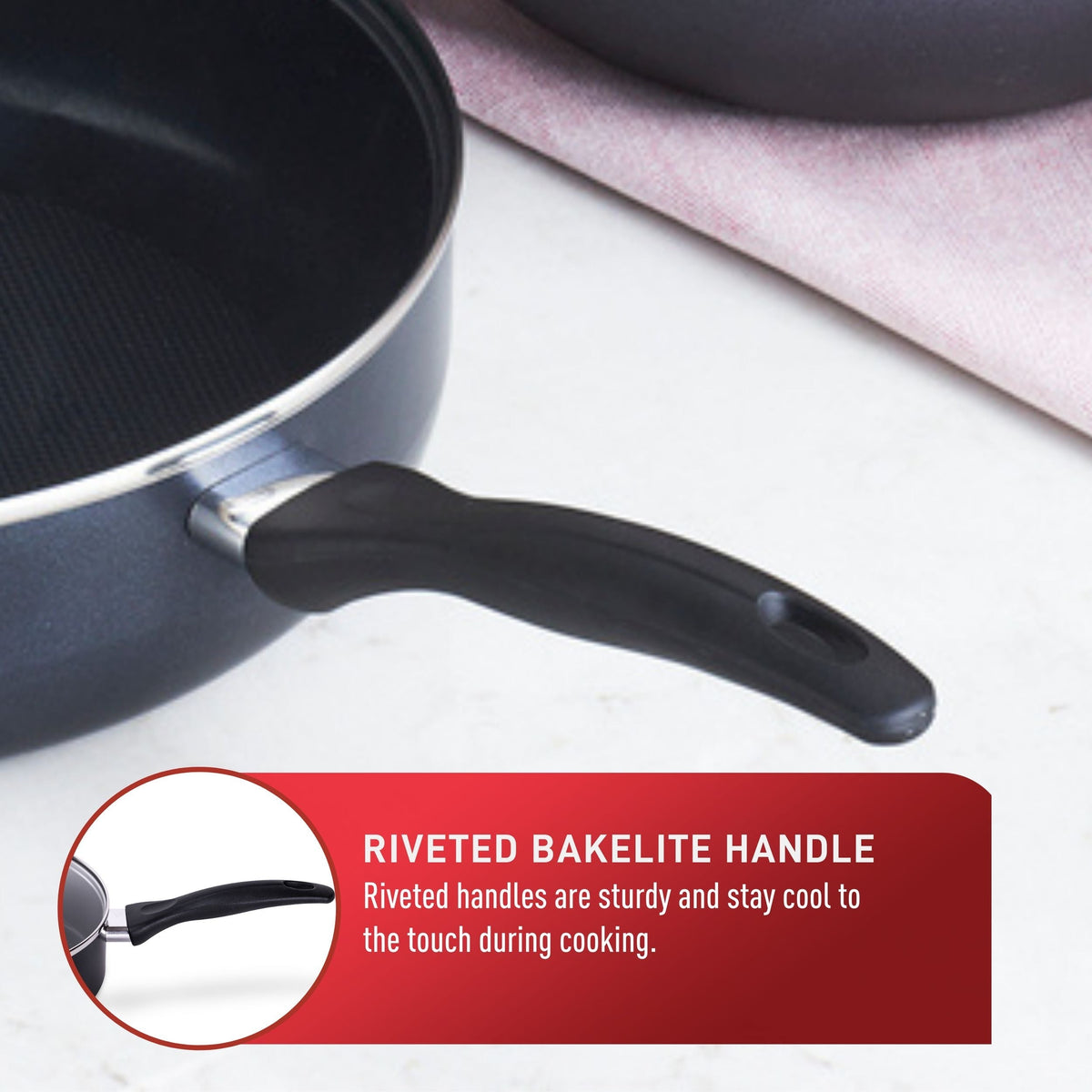 Viva Non-Stick Cookware Set, Black, 9-pc B2T4 - product image 4
