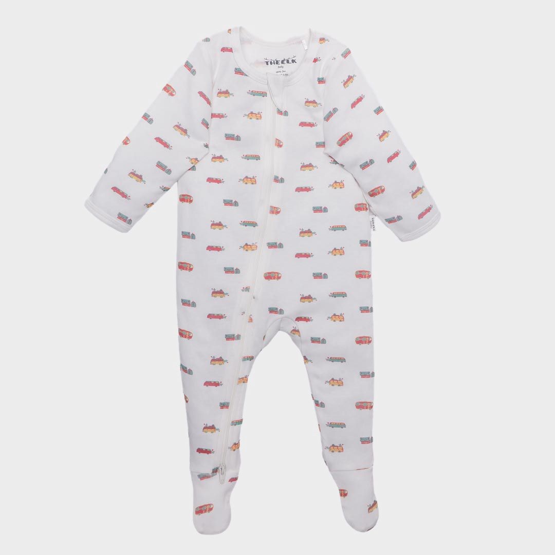 The Elk Baby Camping Print Premium Organic Cotton Zippy, Various Sizes R9N2 - product image 1