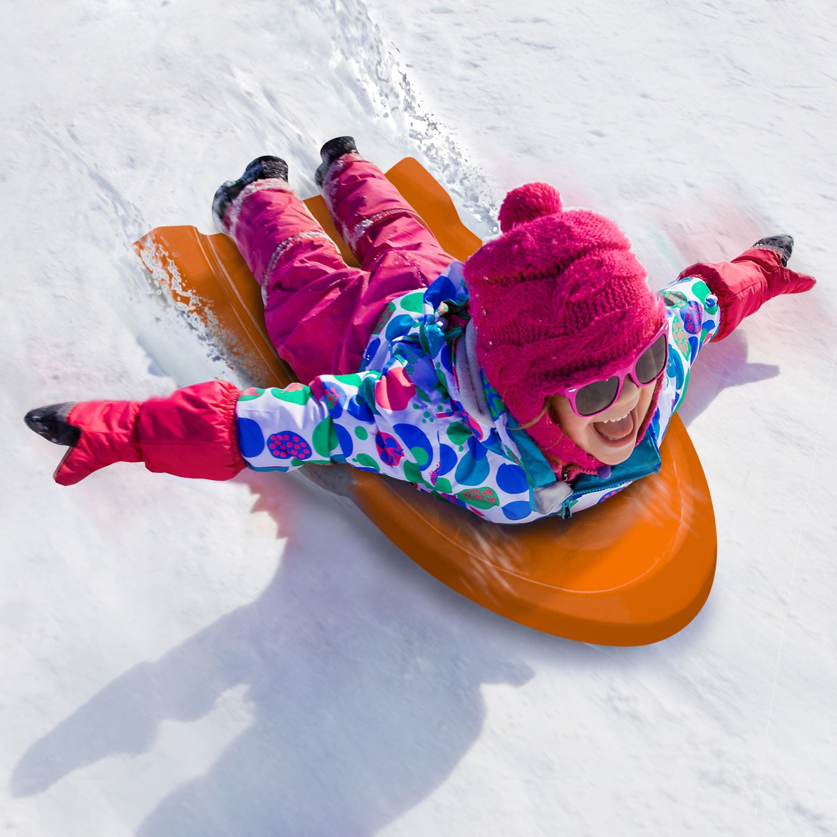 Kids' 2-Person Lightweight Plastic Winter Snow Sled Toboggan Y5Y9 - product image 4