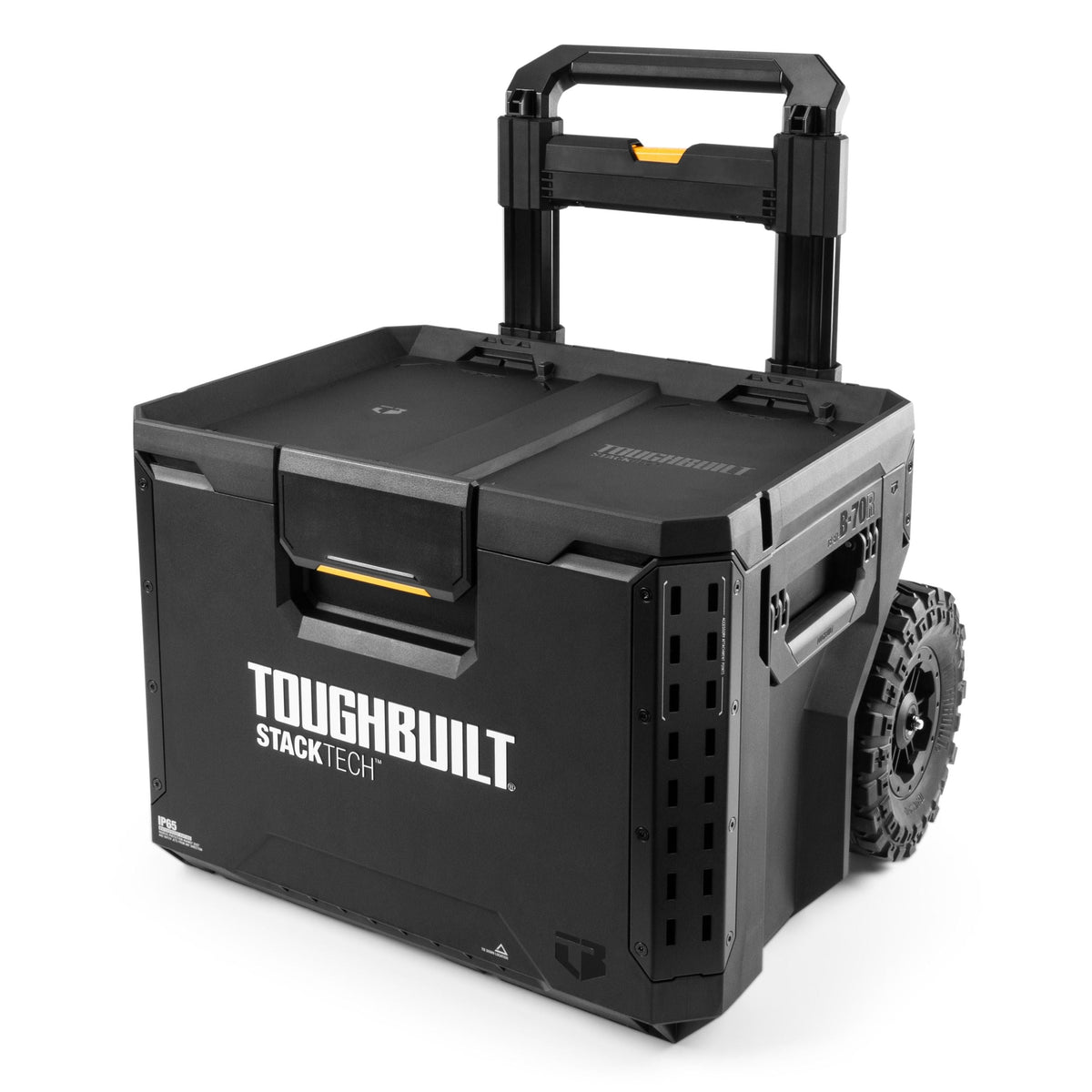 StackTech Portable Modular Plastic/Metal Rolling Tool Box with Handle and Inner Tray, IP65-Rated, Black N0C9 - product image 1