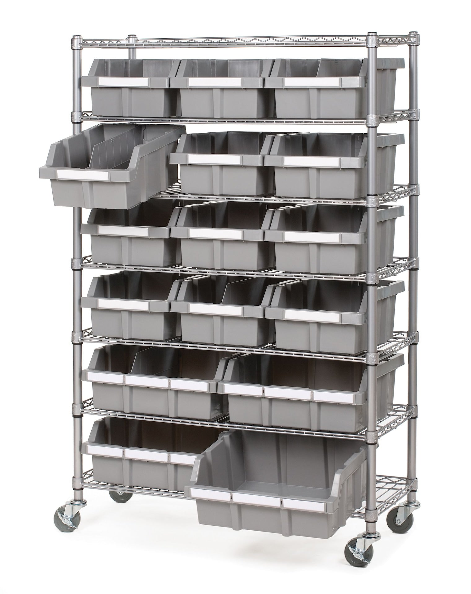 Classics 7-Tier NSF 16-Bin Rack Shelving, 36-in x 14-in x 56-in B0U5 - product image 1