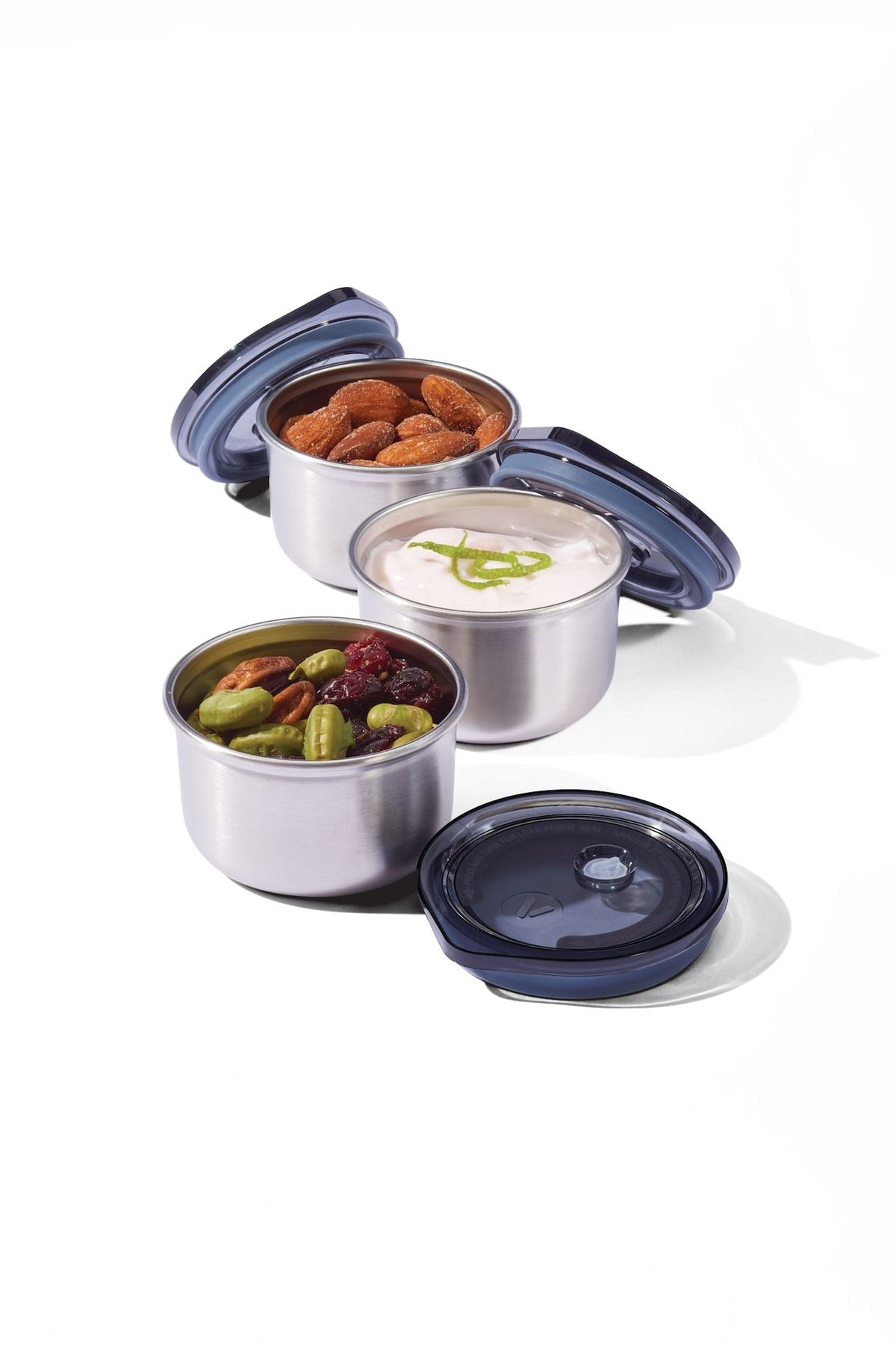 Leakproof Stainless Steel Mini Food Storage Pots and Lids, 3 Count U1C7 - product image 1