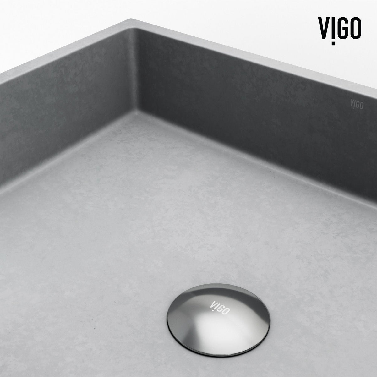 Coca Gothic ConcretoStone 19x15-in Deep Grey Bathroom Sink/Basin with Rectangular Vessel A0K9 - product image 8