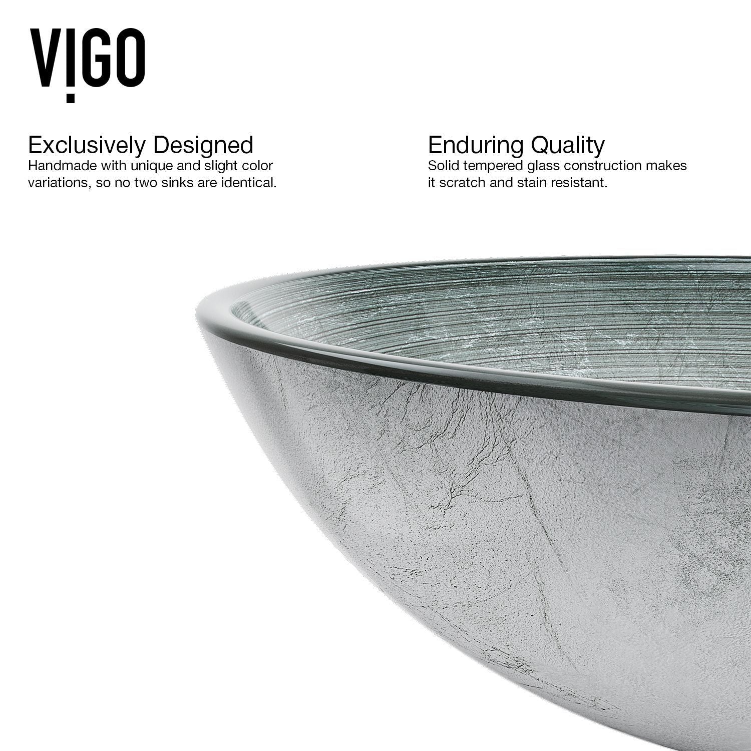 Glass Simply Silver Bathroom Sink/Basin Set with Duris Faucet and Round Vessel M4A2 - product image 4