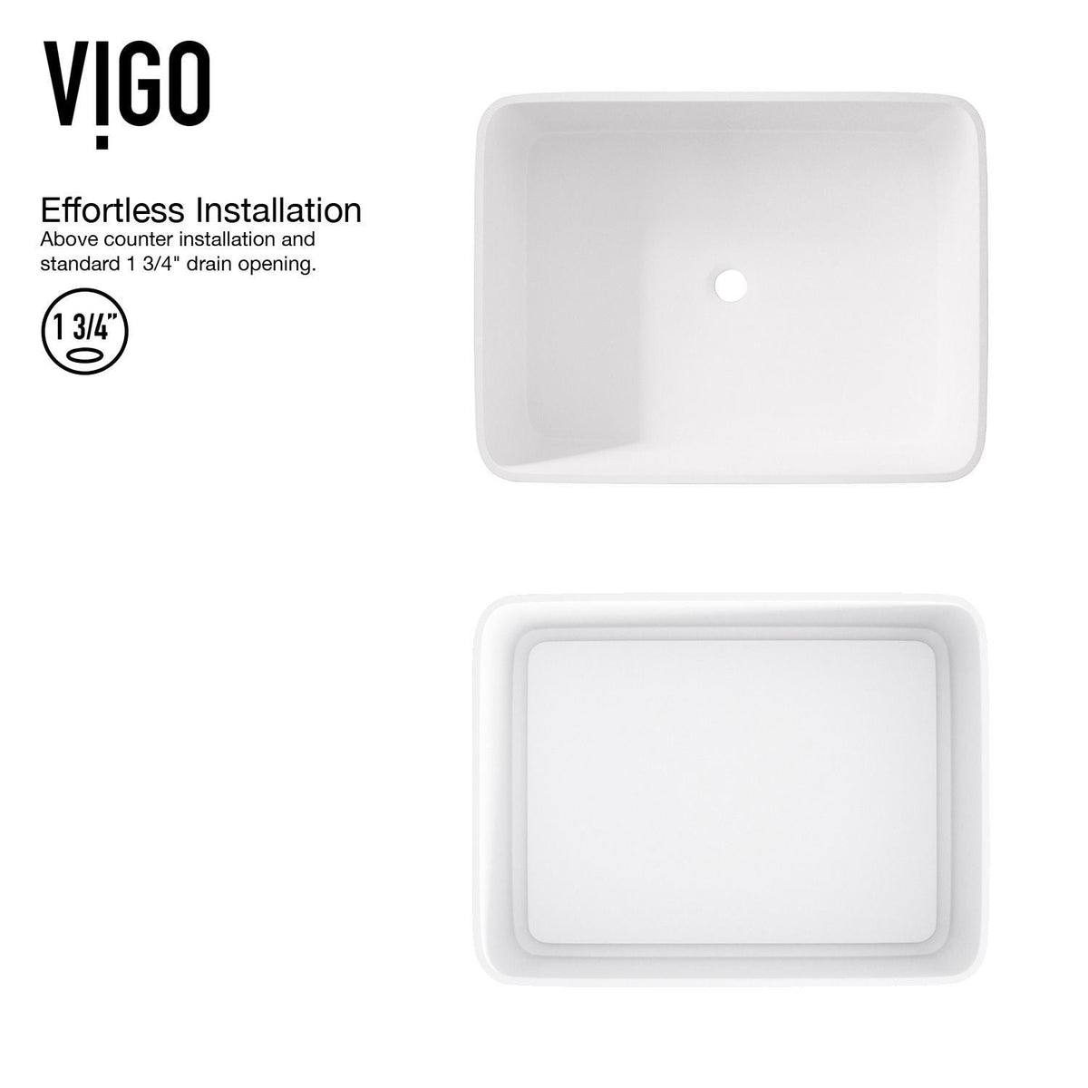 Jasmine MatteStone White Bathroom Sink/Basin Set with Olus Wall Mount Faucet and Rectangular Composite Vessel B3F8 - product image 6
