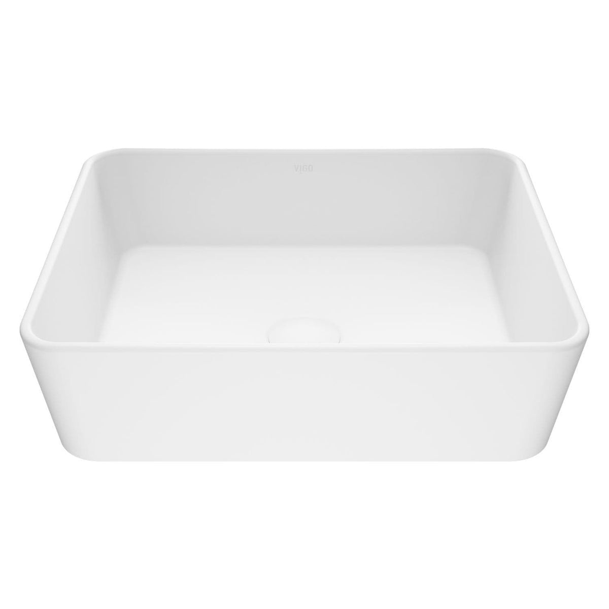 Marigold Matte Stone Rectangular Composite Vessel Bathroom Sink/Basin with Rounded Edges & Deep Bowl, White L4Y5 - product image 1