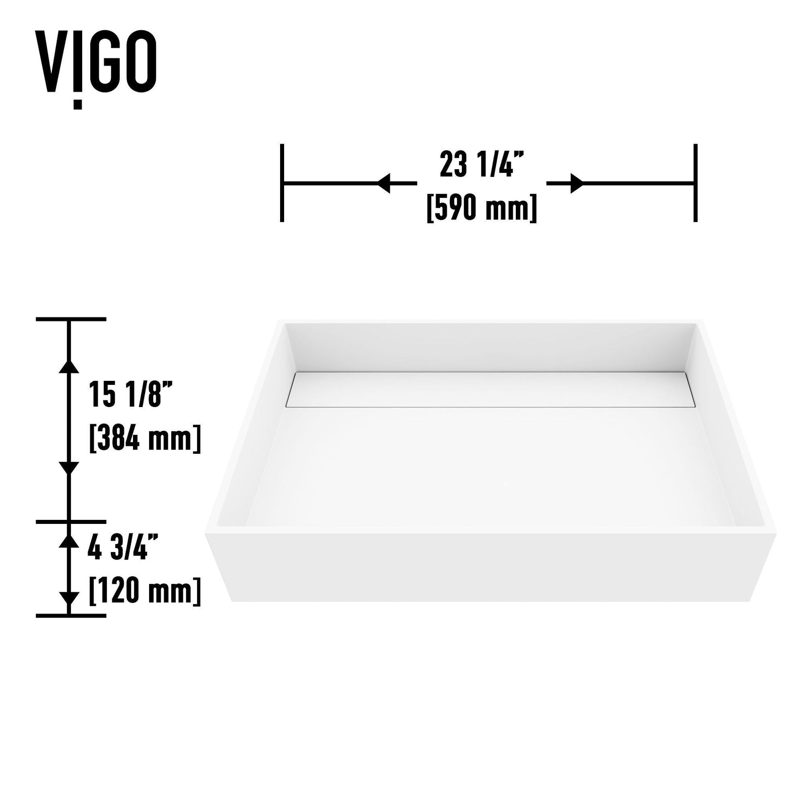 Montauk MatteStone 23x15-in Deep White Bathroom Sink/Basin with Rectangular Vessel Y1L8 - product image 5