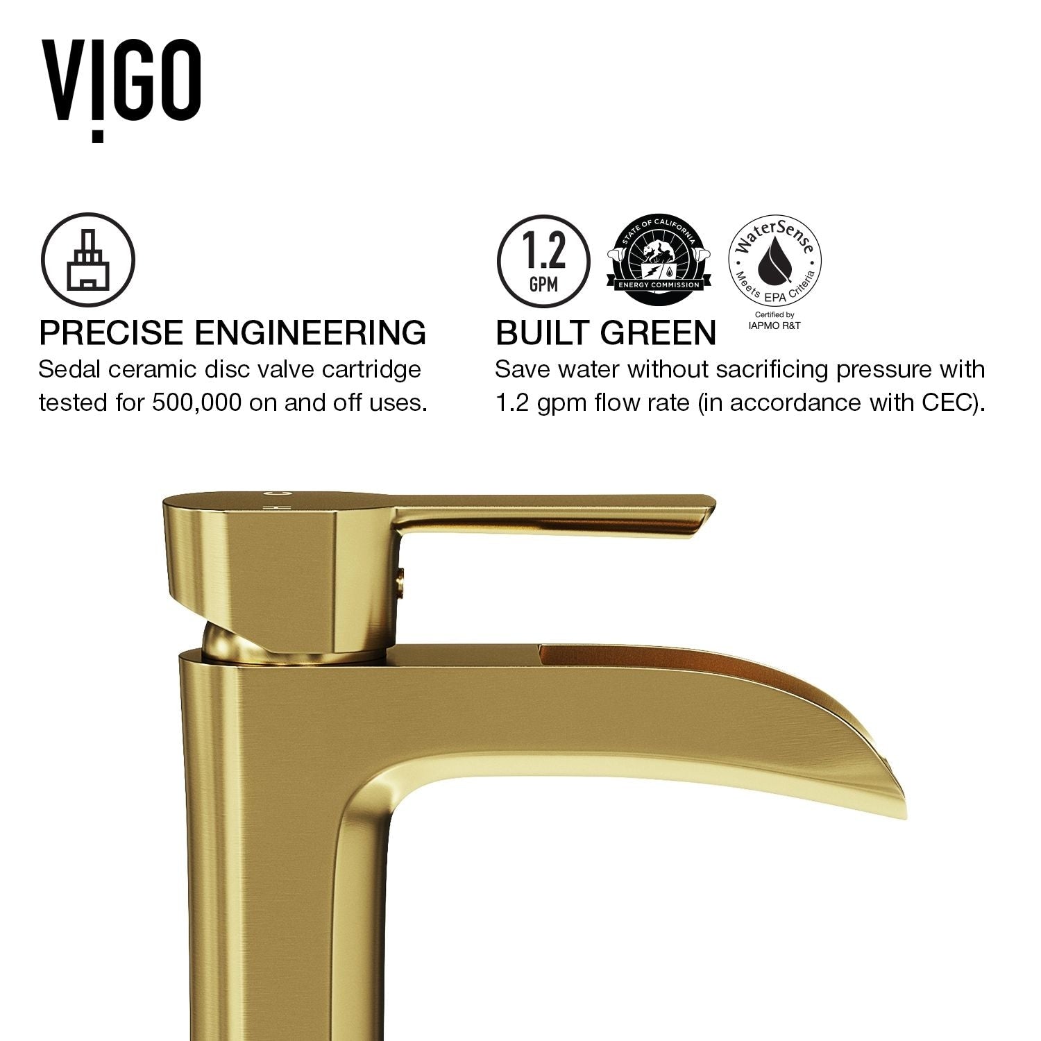 Niko Single Handle Single-Hole Bathroom Vessel Faucet in Matte Brushed Gold B4G4 - product image 4