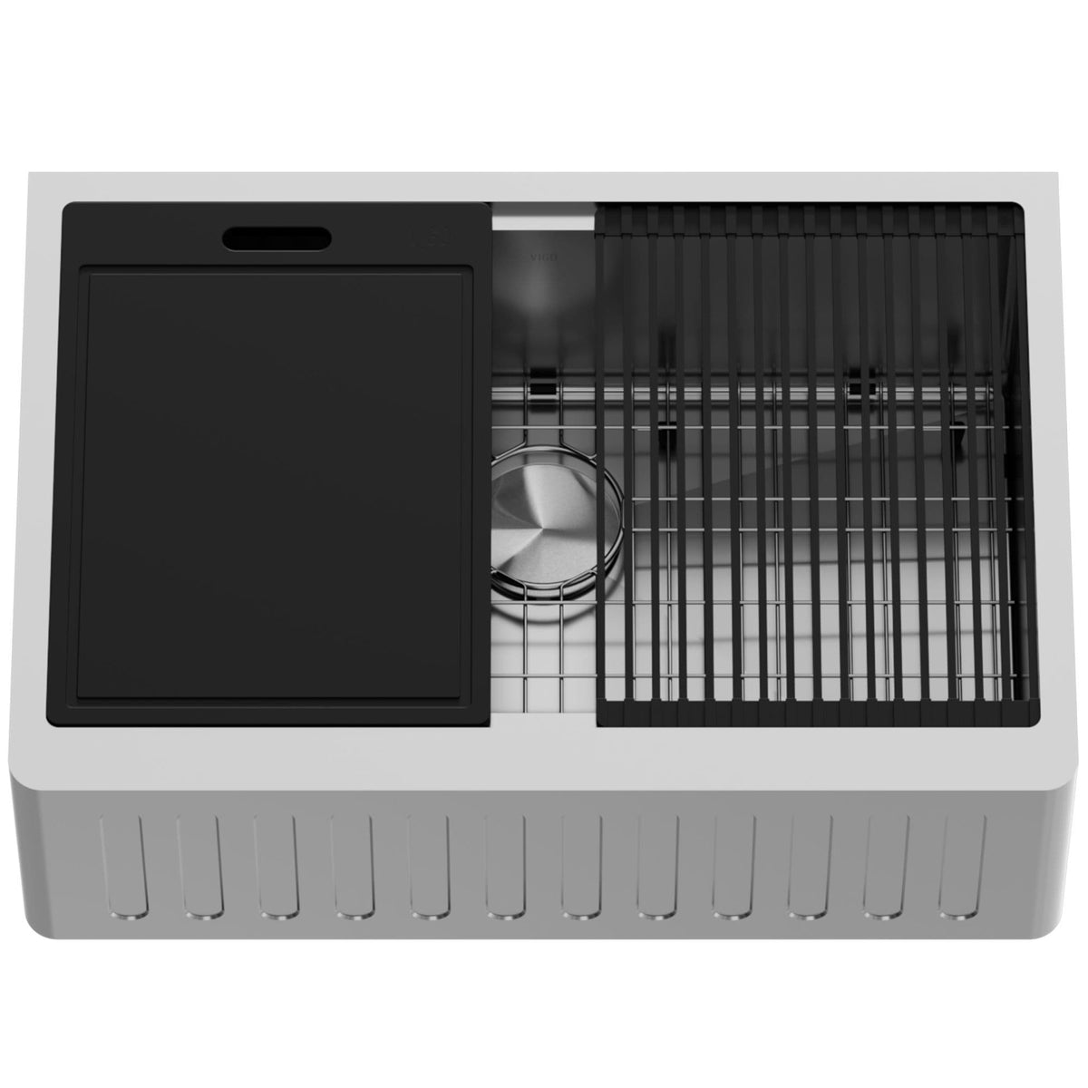 Oxford 1-Bowl Stainless Steel Apron Front Farmhouse Kitchen Sink with Accessories, 30-in A6F3 - product image 1